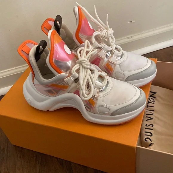 Louis Vuitton Archlight Sneakers in Orange Box Louis Vuitton Archlight Pink Orange Grey White Trainers  main image 2